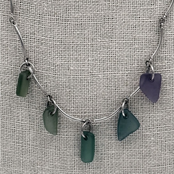 Gorgeous 925 Sterling Silver Necklace with Agate, Chalcedony and Amethyst! - Picture 3 of 4